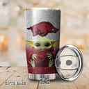NFL Arkansas Razorbacks Baby Yoda Star Wars Tumbler Gift For Best Friends