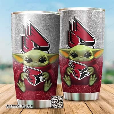 Ball State Cardinals Baby Yoda Star Wars Tumbler Gift For Football Fans