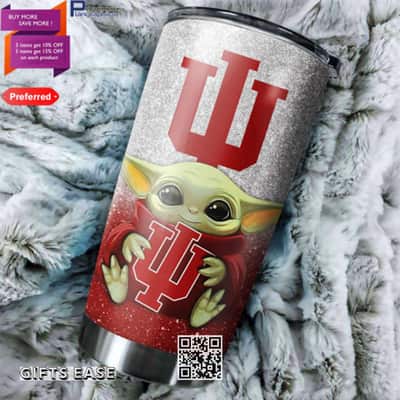 Indiana Hoosiers Baby Yoda Star Wars Tumbler Gift For Basketball Fans