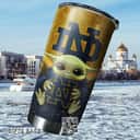 Baby Yoda Hugs Notre Dame Fighting Irish Tumbler Gift For Star Wars Fans