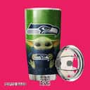 Baby Yoda Star Wars Hugs Seattle Seahawks Tumbler Gift For Football Players