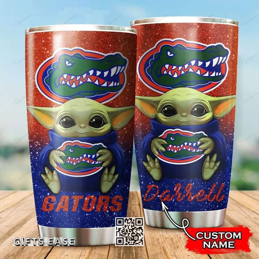 Florida Gators Baby Yoda Tumbler Gift For NFL Fans Custom Name Florida Gators Baby Yoda Tumbler Gift For NFL Fans Custom Name