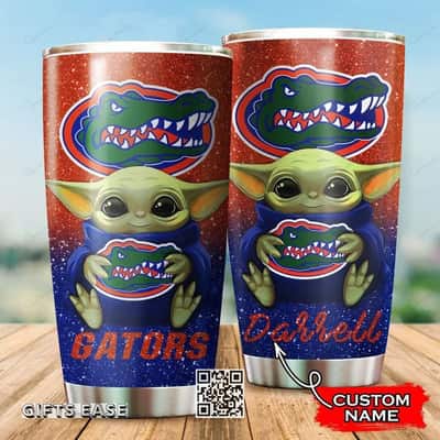 Florida Gators Baby Yoda Tumbler Gift For NFL Fans Custom Name