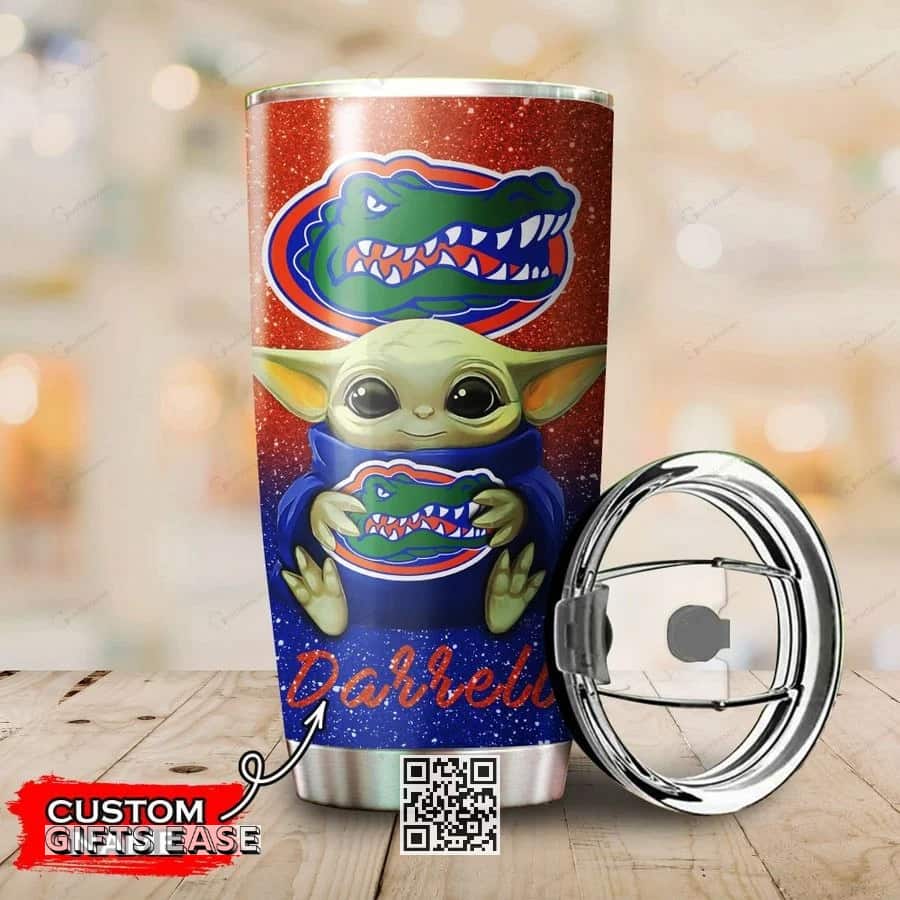 Florida Gators Baby Yoda Tumbler Gift For NFL Fans Custom Name