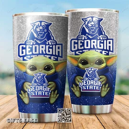 Georgia State Panthers Baby Yoda Tumbler Gift For Star Wars Fans Georgia State Panthers Baby Yoda Tumbler Gift For Star Wars Fans