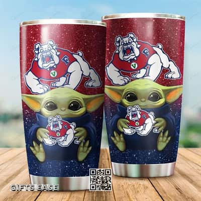 NCAA Fresno State Bulldogs Baby Yoda Tumbler Gift For Star Wars Fans
