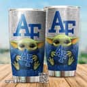 Silver Air Force Falcons Baby Yoda Star Wars Tumbler Gift For Basketball Fans 