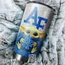 Silver Air Force Falcons Baby Yoda Star Wars Tumbler Gift For Basketball Fans Silver Air Force Falcons Baby Yoda Star Wars Tumbler Gift For Basketball Fans