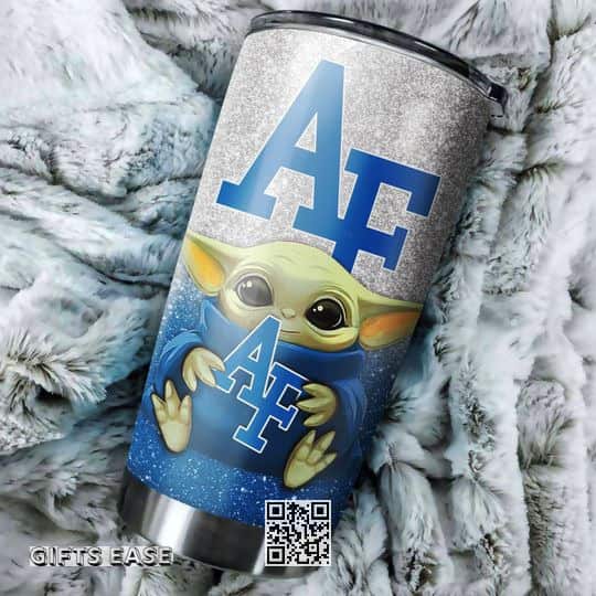 Silver Air Force Falcons Baby Yoda Star Wars Tumbler Gift For Basketball Fans Silver Air Force Falcons Baby Yoda Star Wars Tumbler Gift For Basketball Fans