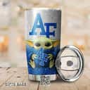 Silver Air Force Falcons Baby Yoda Star Wars Tumbler Gift For Basketball Fans 