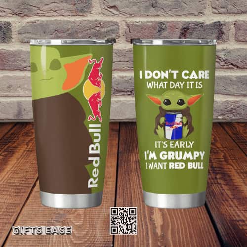 Dark Green Baby Yoda Star Wars Tumbler I Don't Care What Day It Is It's Early I'm Grumpy I Want Red Bull Dark Green Baby Yoda Star Wars Tumbler I Don't Care What Day It Is It's Early I'm Grumpy I Want Red Bull