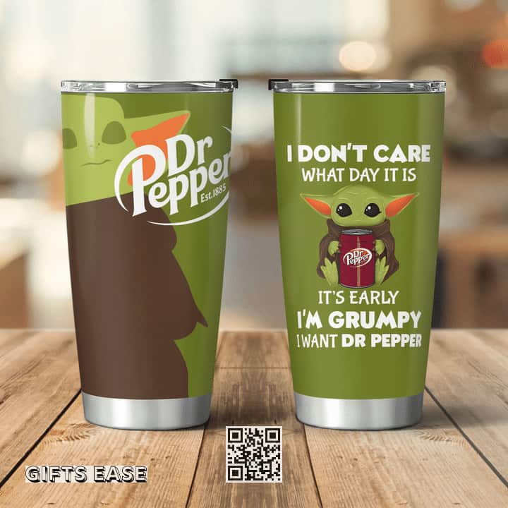 Dark Green Baby Yoda Star Wars Tumbler I Don't Care What Day It Is It's Early I'm Grumpy I Want Dr Pepper Dark Green Baby Yoda Star Wars Tumbler I Don't Care What Day It Is It's Early I'm Grumpy I Want Dr Pepper