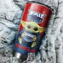 Red Florida Atlantic Owls Baby Yoda Tumbler Gift For Football Fans Custom Name 