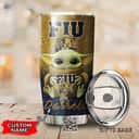 Brown FIU Panthers Baby Yoda Tumbler Birthday Gift For Football Fans Custom Name Brown FIU Panthers Baby Yoda Tumbler Birthday Gift For Football Fans Custom Name