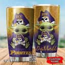 Golden East Carolina Pirates Baby Yoda Tumbler Gift For Star Wars Fans Custom Name Golden East Carolina Pirates Baby Yoda Tumbler Gift For Star Wars Fans Custom Name