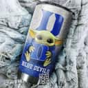 Silver Duke Blue Devils Baby Yoda Tumbler Gift For Star Wars Fans Custom Name Silver Duke Blue Devils Baby Yoda Tumbler Gift For Star Wars Fans Custom Name