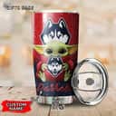 Red Huskies Baby Yoda Tumbler Gift For Dog Lovers Custom Name 