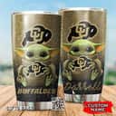 Gray Colorado Buffaloes Baby Yoda Tumbler Gift For Girlfriend Custom Name Gray Colorado Buffaloes Baby Yoda Tumbler Gift For Girlfriend Custom Name