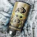 Gray Colorado Buffaloes Baby Yoda Tumbler Gift For Girlfriend Custom Name 