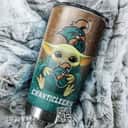 Brown NCAA Coastal Carolina Chanticleers Baby Yoda Tumbler Gift For Daughter From Mom Custom Name 