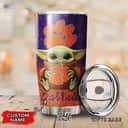 Blue NCAA Clemson Tigers Baby Yoda Tumbler Gift For Daughter From Dad Custom Name Blue NCAA Clemson Tigers Baby Yoda Tumbler Gift For Daughter From Dad Custom Name