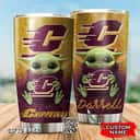 Golden Purple Central Michigan Chippewas Baby Yoda Tumbler Gift For Girlfriend Custom Name Golden Purple Central Michigan Chippewas Baby Yoda Tumbler Gift For Girlfriend Custom Name