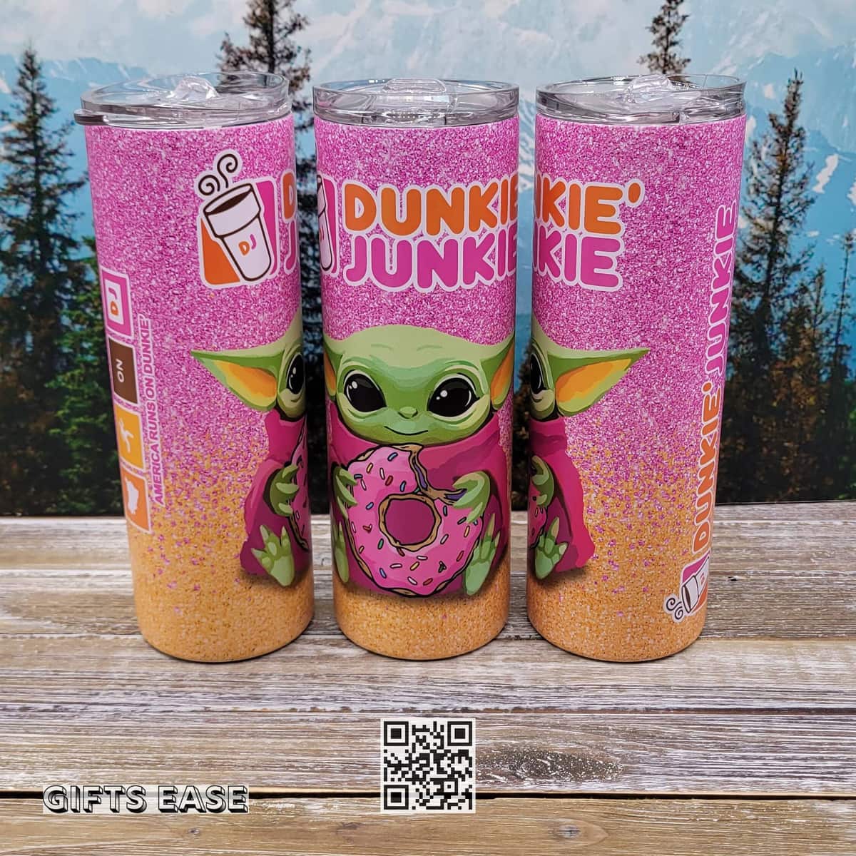 Pink Dunkie Junkie Baby Yoda Tumbler Cool Gift For Daughter Pink Dunkie Junkie Baby Yoda Tumbler Cool Gift For Daughter