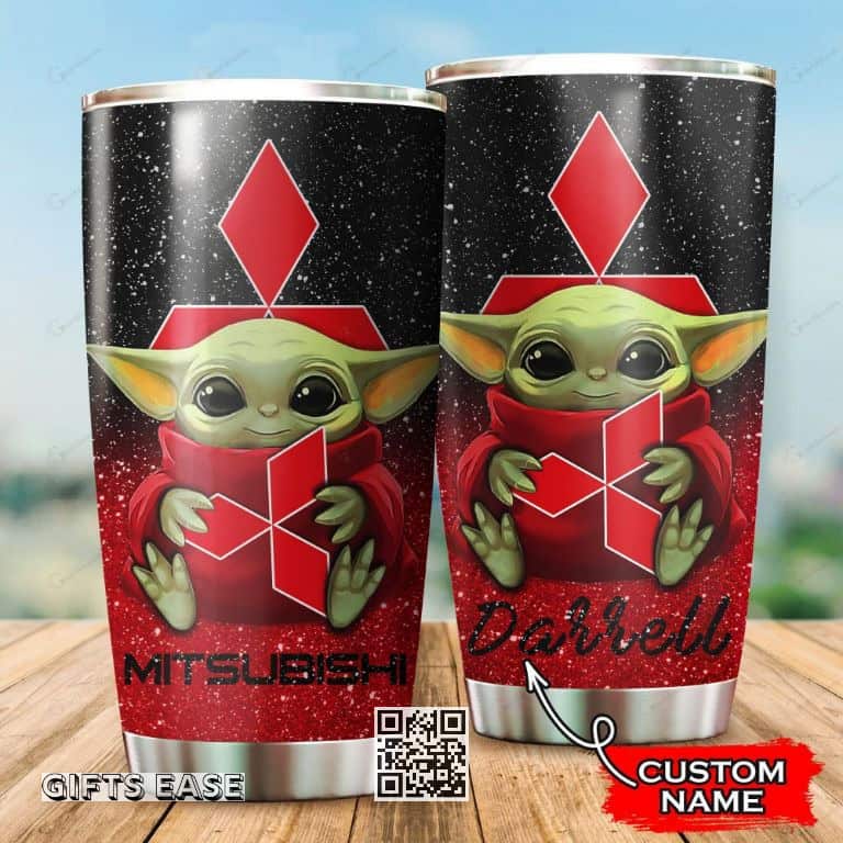 Black Mitsubishi Baby Yoda Tumbler Gift For Girlfriend Custom Name Black Mitsubishi Baby Yoda Tumbler Gift For Girlfriend Custom Name