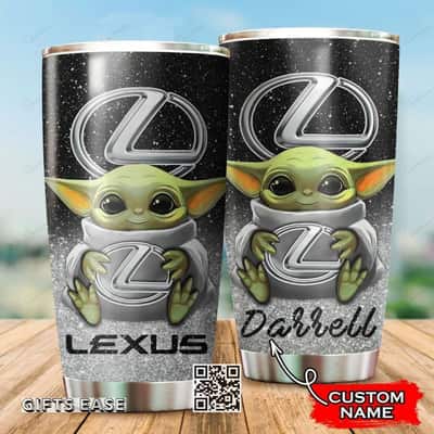 Black Lexus Baby Yoda Tumbler Gift For Son From Dad Custom Name 