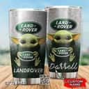 Silver Land Rover Baby Yoda Tumbler Gift For Husband Custom Name Silver Land Rover Baby Yoda Tumbler Gift For Husband Custom Name