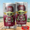 Silver Fiat Baby Yoda Tumbler Gift For Friends Custom Name Silver Fiat Baby Yoda Tumbler Gift For Friends Custom Name