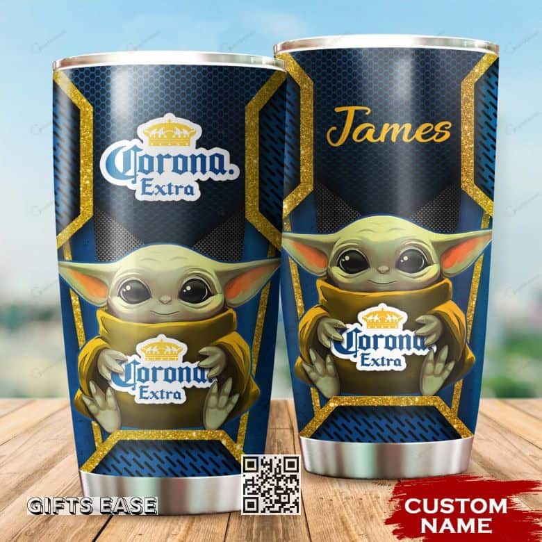 Blue Corona Baby Yoda Tumbler Gift For Son From Father Custom Name Blue Corona Baby Yoda Tumbler Gift For Son From Father Custom Name