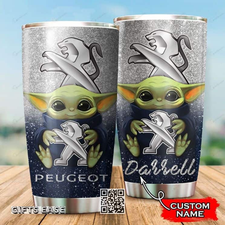 Silver Buick Baby Yoda Tumbler Cool Gift For Son From Dad Custom Name Silver Buick Baby Yoda Tumbler Cool Gift For Son From Dad Custom Name