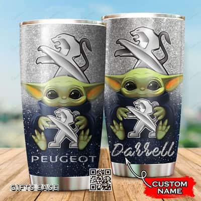 Silver Buick Baby Yoda Tumbler Cool Gift For Son From Dad Custom Name Silver Buick Baby Yoda Tumbler Cool Gift For Son From Dad Custom Name