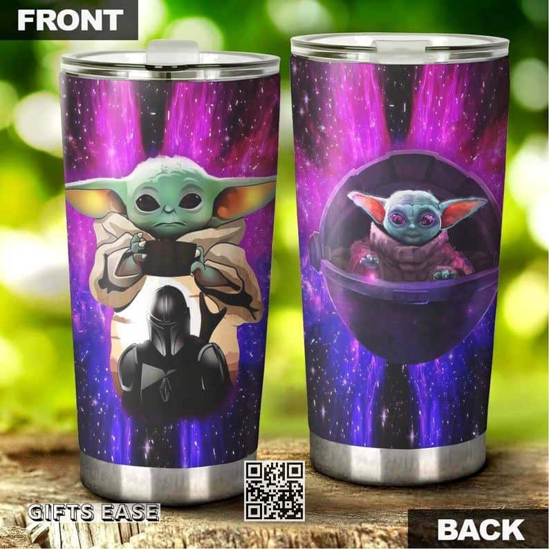 Baby Yoda Tumbler Purple Gift For Mandalorian Fans Baby Yoda Tumbler Purple Gift For Mandalorian Fans