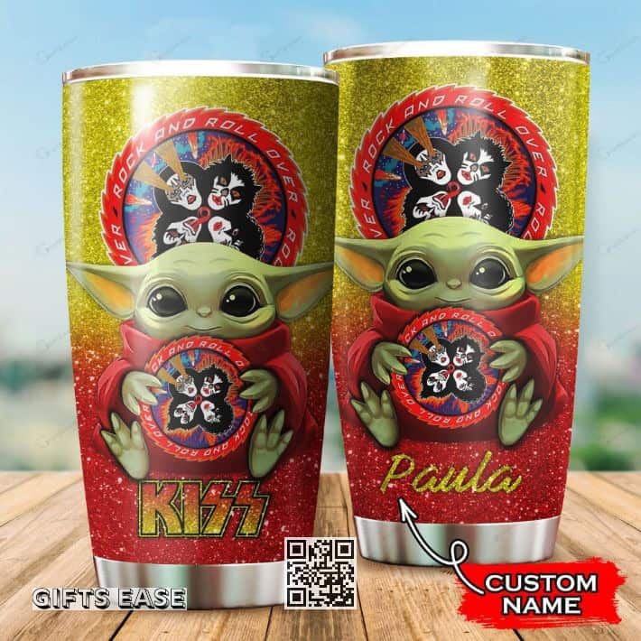 Baby Yoda Kiss Band Tumbler Cool Gift For Girlfriend Custom Name Baby Yoda Kiss Band Tumbler Cool Gift For Girlfriend Custom Name