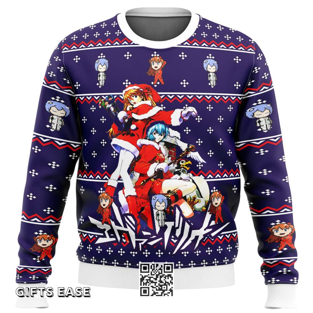 Evangelion Ugly Christmas Sweater Christmas Holiday Evangelion Ugly Christmas Sweater Christmas Holiday
