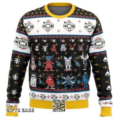 Digimon Sprites Ugly Christmas Sweater Characters