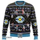 Black Digimon Ugly Christmas Sweater Characters