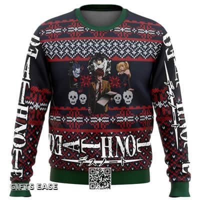 Black Death Note Ugly Christmas Sweater Characters