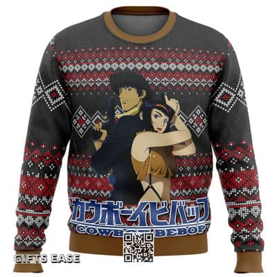 Black Cowboy Bebop Ugly Christmas Sweater