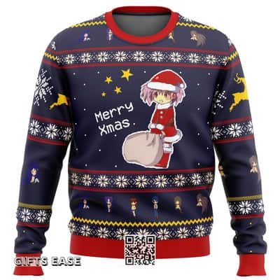 Clannad Ugly Christmas Sweater Merry Xmas Snowflakes Pattern