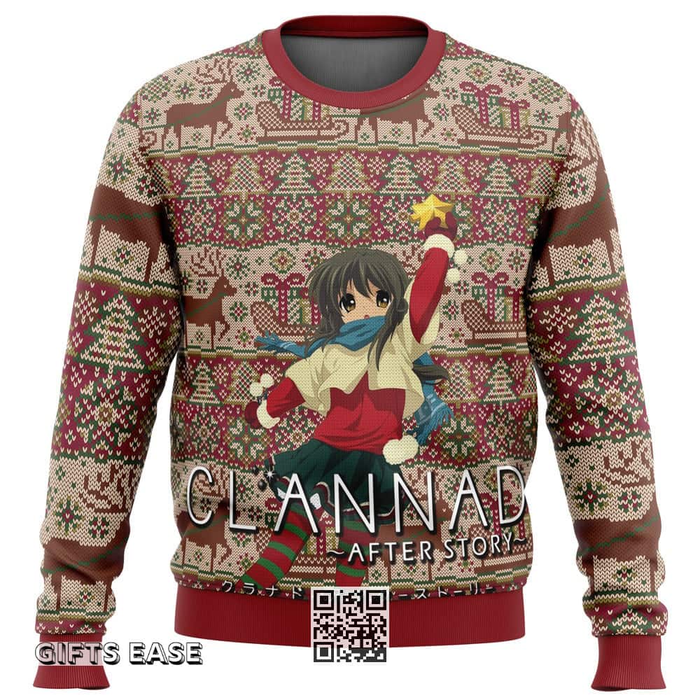 Clannad Ugly Christmas Sweater Christmas Pattern Clannad Ugly Christmas Sweater Christmas Pattern