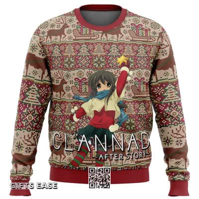 Clannad Ugly Christmas Sweater Christmas Pattern
