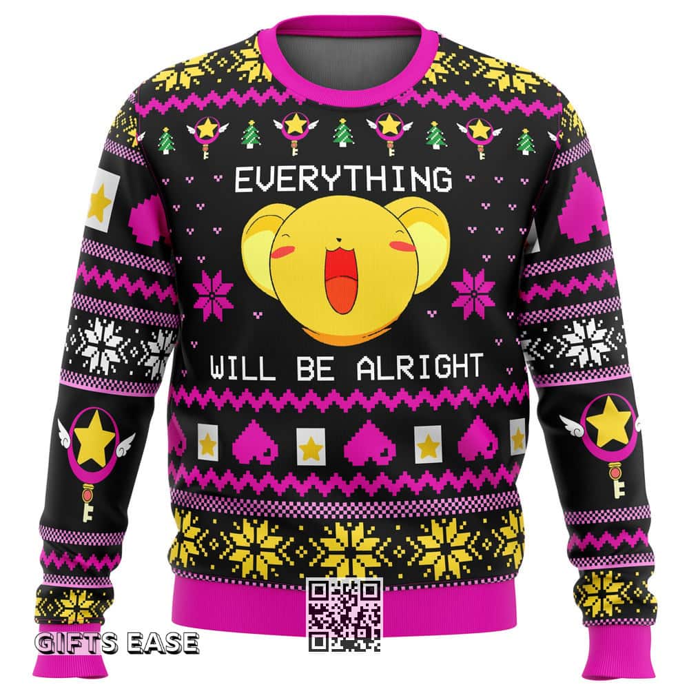 Happy Cardcaptor Sakura Ugly Christmas Sweater Everything Will Be Alright Happy Cardcaptor Sakura Ugly Christmas Sweater Everything Will Be Alright