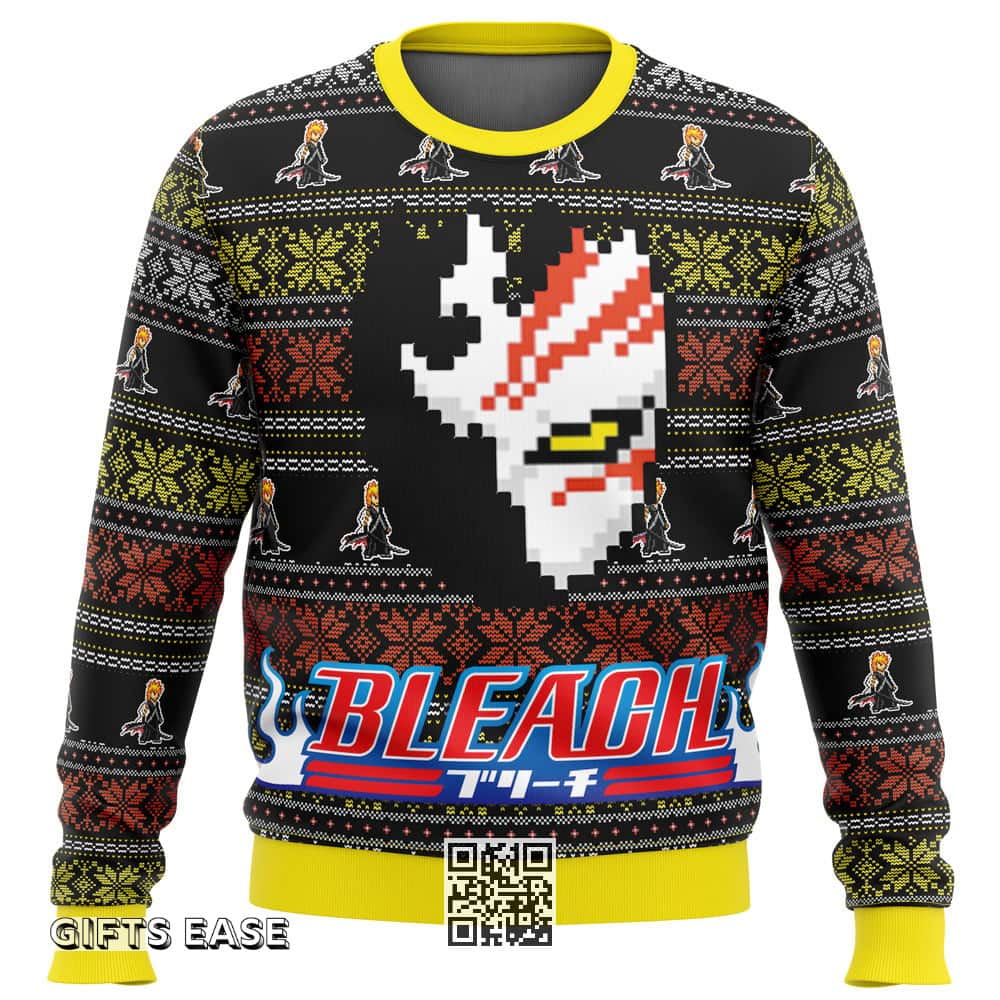 Bleach Ugly Christmas Sweater Snowflakes Pattern Bleach Ugly Christmas Sweater Snowflakes Pattern