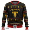 Black Clover Bulls Ugly Christmas Sweater Pine Tree Pattern Black Clover Bulls Ugly Christmas Sweater Pine Tree Pattern