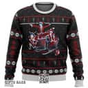 Black Butler Ugly Christmas Sweater Holiday Pine Trees And Snowflakes Pattern