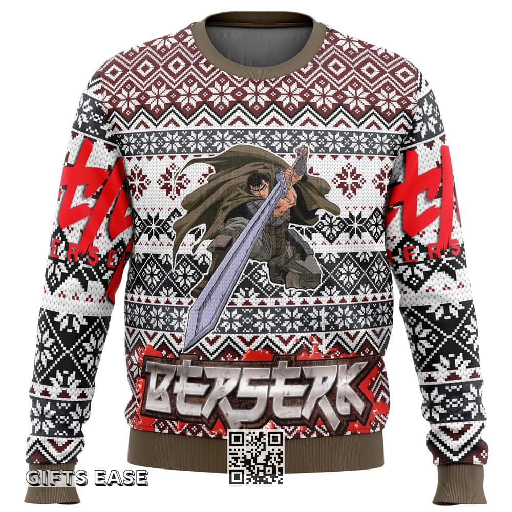 Berserk Guts Ugly Christmas Sweater Snowflakes Pattern Berserk Guts Ugly Christmas Sweater Snowflakes Pattern