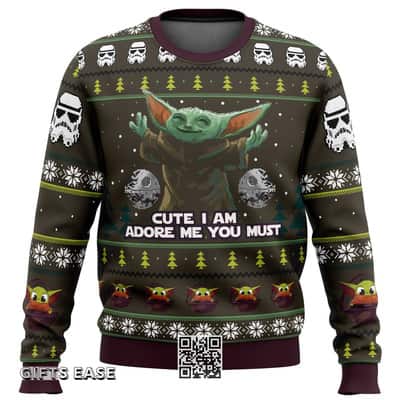 Baby Yoda Star Wars Ugly Christmas Sweater Cute I Am Adore Me You Must